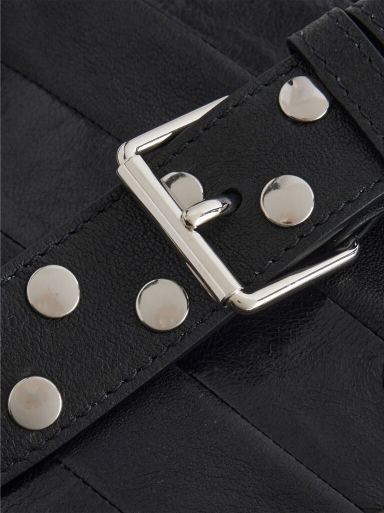 Studded Medium Leather Shoulder Bag Full Size Image 7