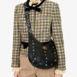 Studded Medium Leather Shoulder Bag Thumbnail 3