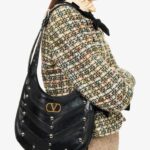 Studded Medium Leather Shoulder Bag Thumbnail 4