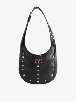 VALENTINO GARAVANI Studded Medium Leather Shoulder Bag