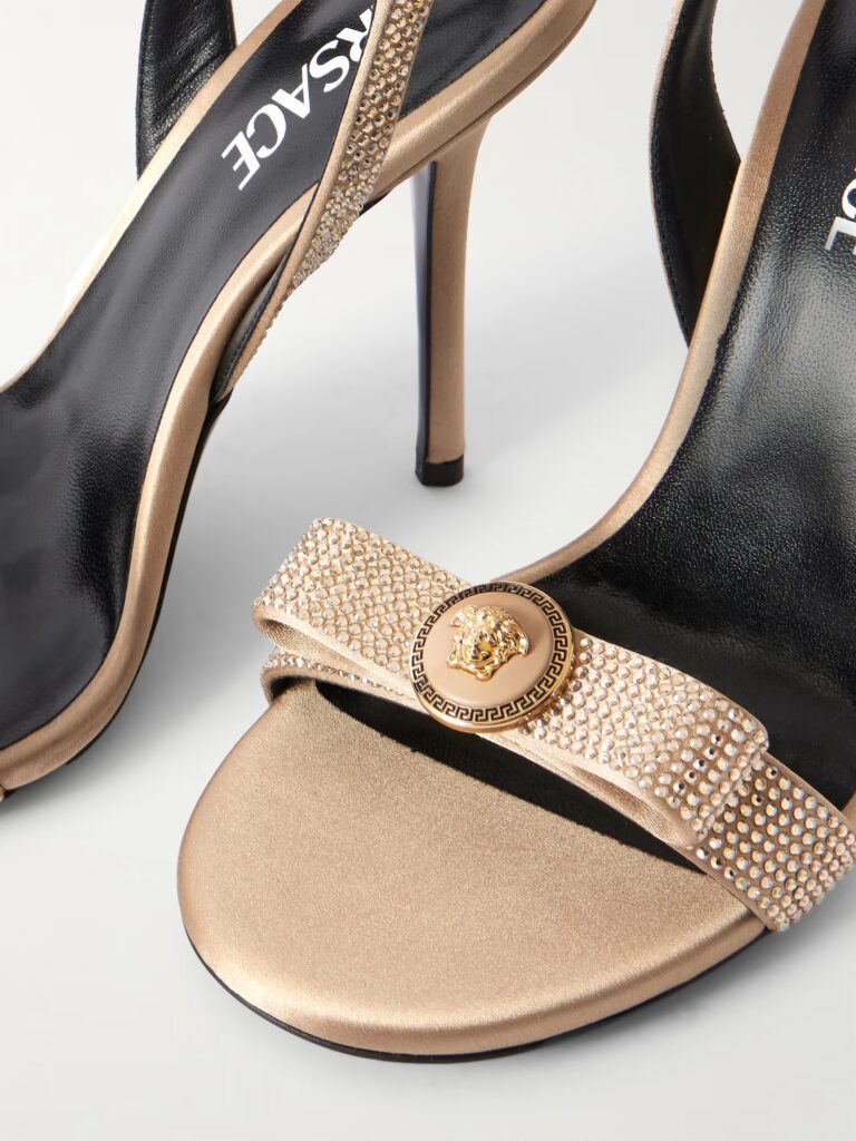 Opera Embellished Satin Slingback Sandals Full Size Image 3