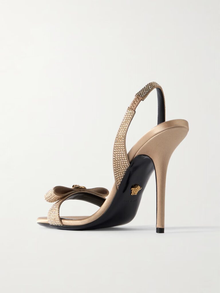 Opera Embellished Satin Slingback Sandals Full Size Image 2