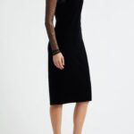 Floral Appliqué Long Sleeve Velvet Cocktail Dress Thumbnail 3