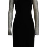 Floral Appliqué Long Sleeve Velvet Cocktail Dress Thumbnail 4