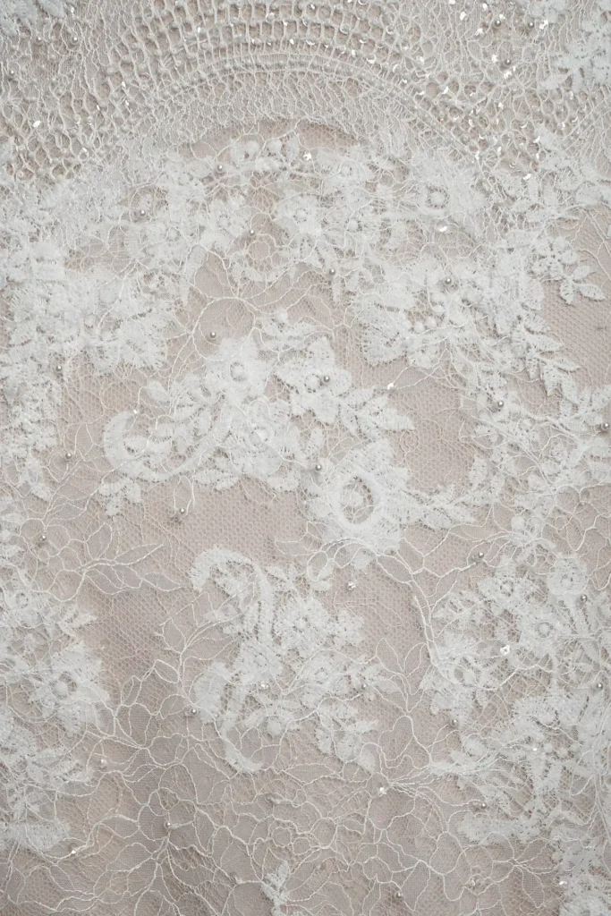 Frances High-Neck Lace Sheath Wedding Gown Full Size Image 4
