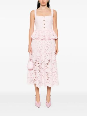 SELF-PORTRAIT Floral-lace Midi Dress