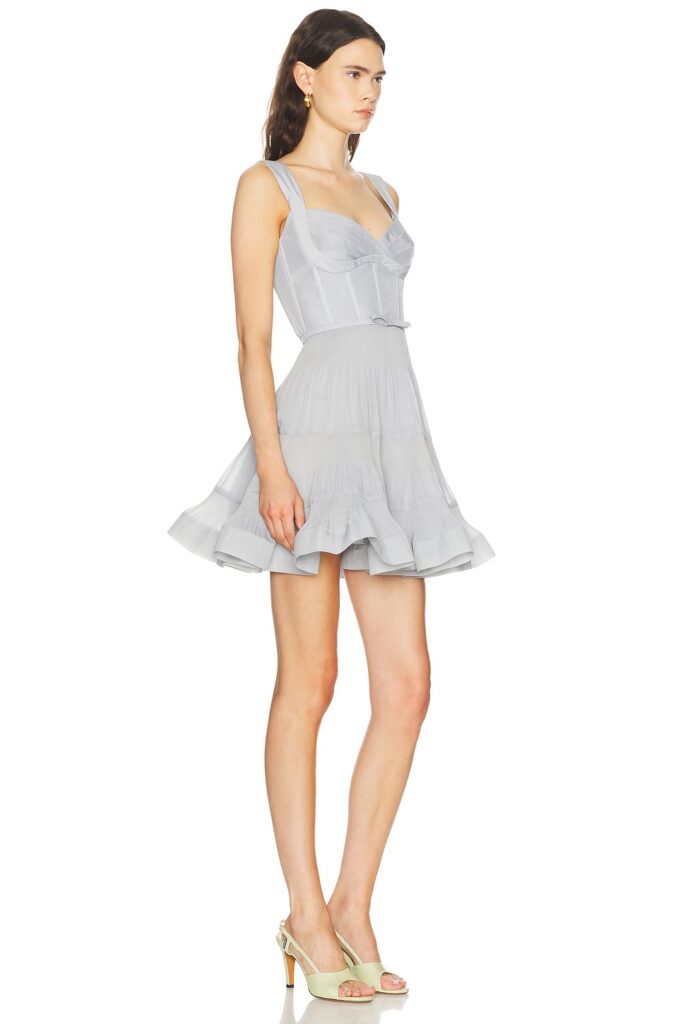Pleated Draped Mini Dress Full Size Image 3