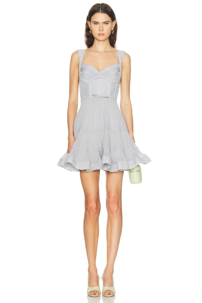 Pleated Draped Mini Dress Full Size Image 1