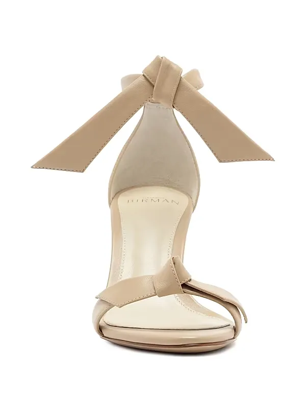 Clarita 75mm Bow Leather Sandals Full Size Image 5