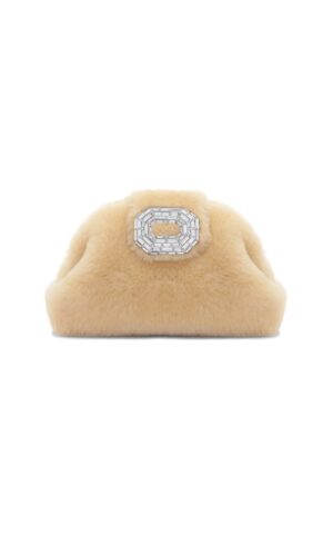 AMINA MUADDI Camelia Shearling Clutch