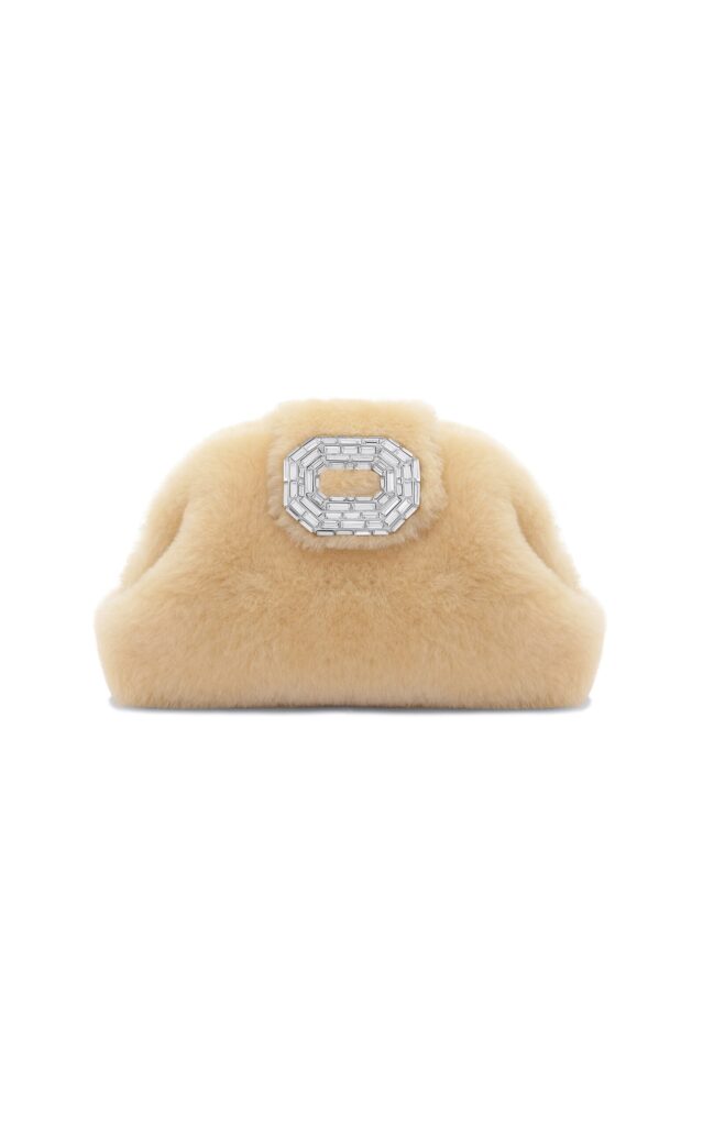Camelia Shearling Clutch Full Size Image 1