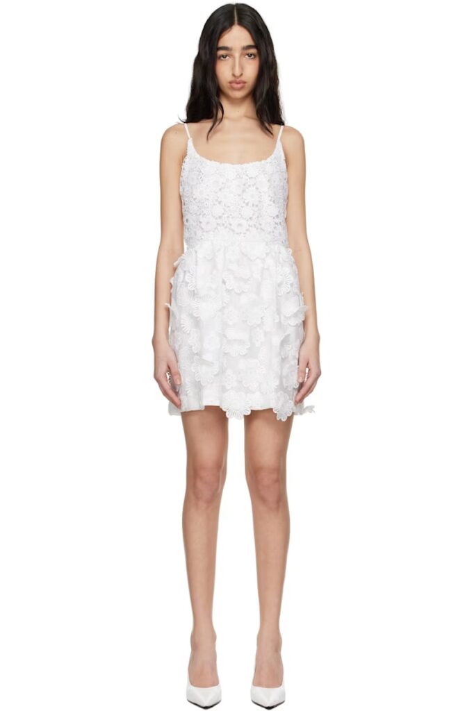 White 3-D Minidress Full Size Image 1