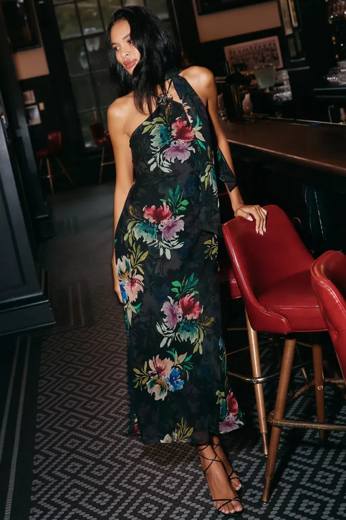 Hardware Halter Scarf Slip Maxi Dress Full Size Image 1