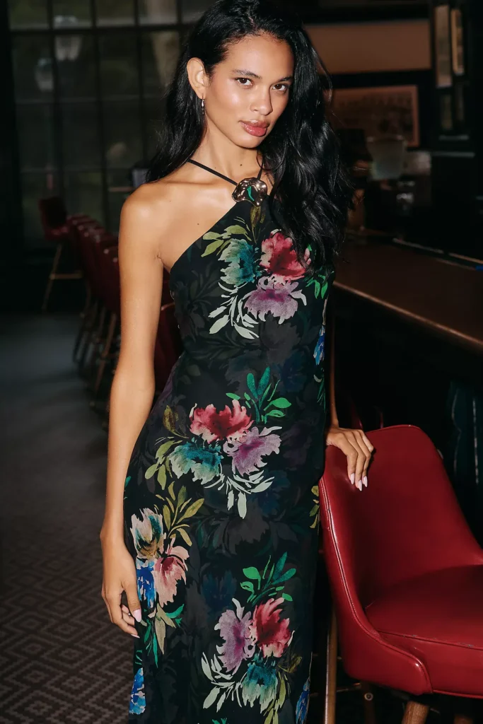 Hardware Halter Scarf Slip Maxi Dress Full Size Image 3