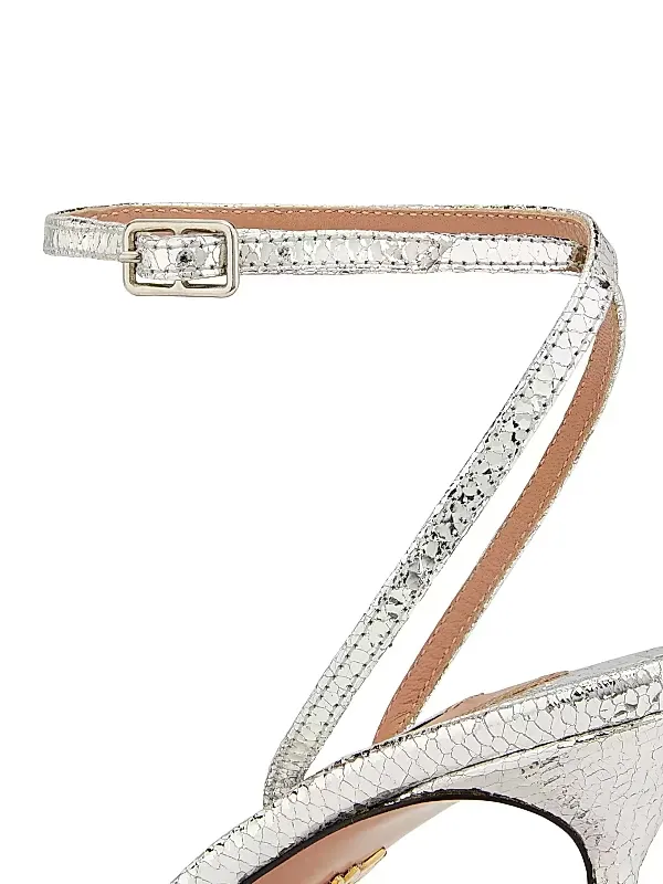 Tell Me 85mm Strappy Metallic Leather Sandals Full Size Image 5