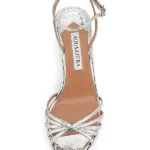 Tell Me 85mm Strappy Metallic Leather Sandals Thumbnail 2