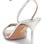 Tell Me 85mm Strappy Metallic Leather Sandals Thumbnail 3