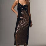 Lace-Trim Satin Slip Midi Dress Thumbnail 1