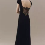 Sweetheart Puff-Sleeve Lace-Back Maxi Dress Thumbnail 4
