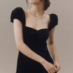 Sweetheart Puff-Sleeve Lace-Back Maxi Dress Thumbnail 2