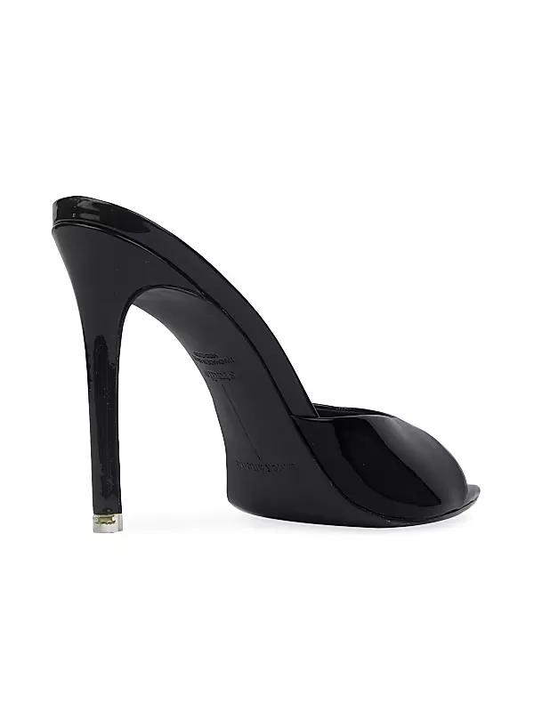 Brea 100MM Patent High Heel Slippers Full Size Image 3