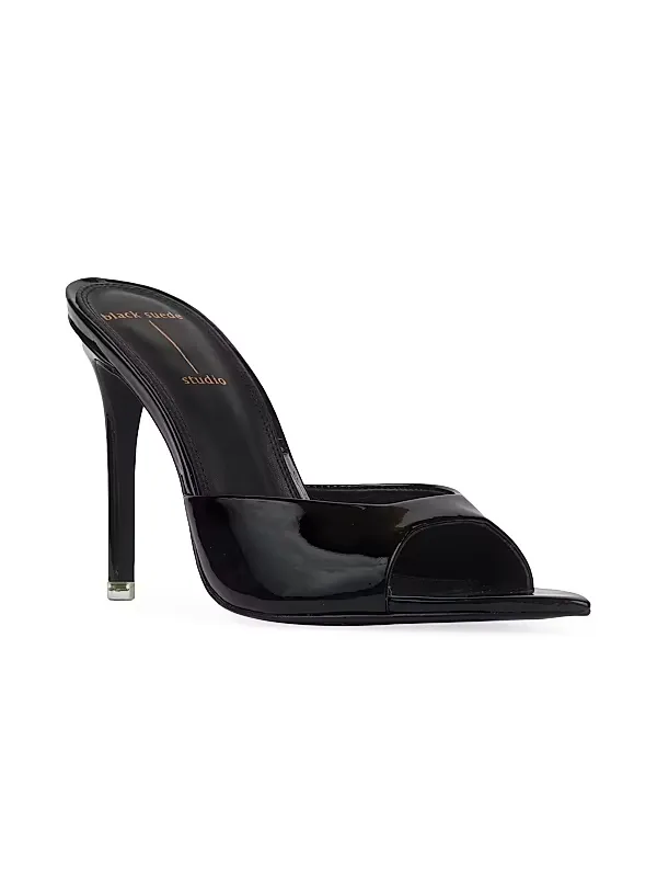 Brea 100MM Patent High Heel Slippers Full Size Image 4