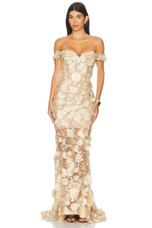 BRONX AND BANCO Jasmine Off The Shoulder Gown