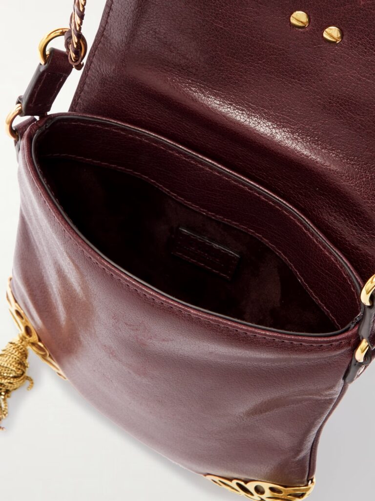 Château Treasures Embellished Textured-leather Shoulder Bag Full Size Image 2