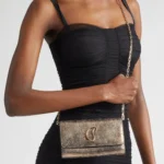 Loubi54 Sirene Snakeskin Embossed Metallic Leather Wallet on Chain Thumbnail 2