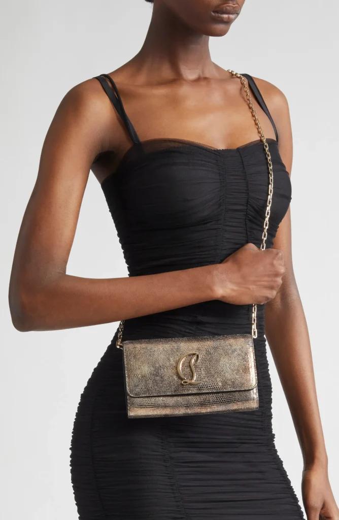 Loubi54 Sirene Snakeskin Embossed Metallic Leather Wallet on Chain Full Size Image 2