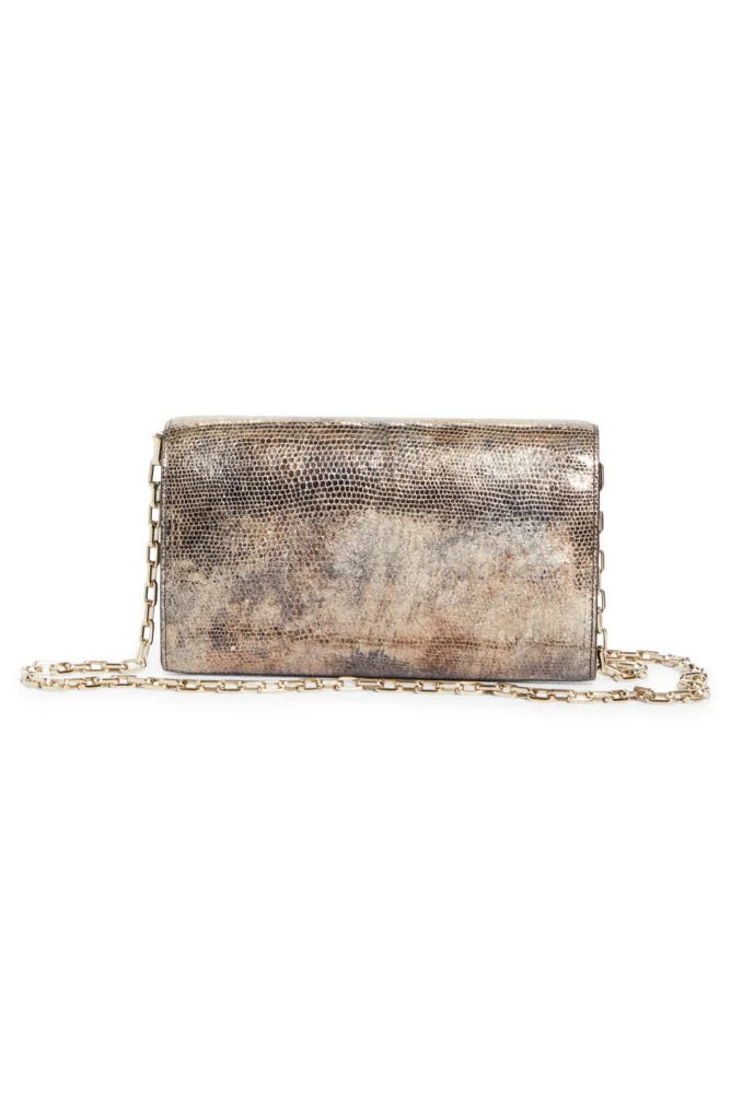 Loubi54 Sirene Snakeskin Embossed Metallic Leather Wallet on Chain Full Size Image 3