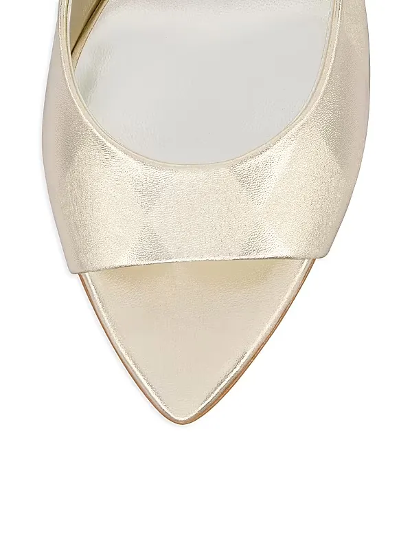 Miss Z 80mm Laminated Lamb Mule Sandals Full Size Image 3