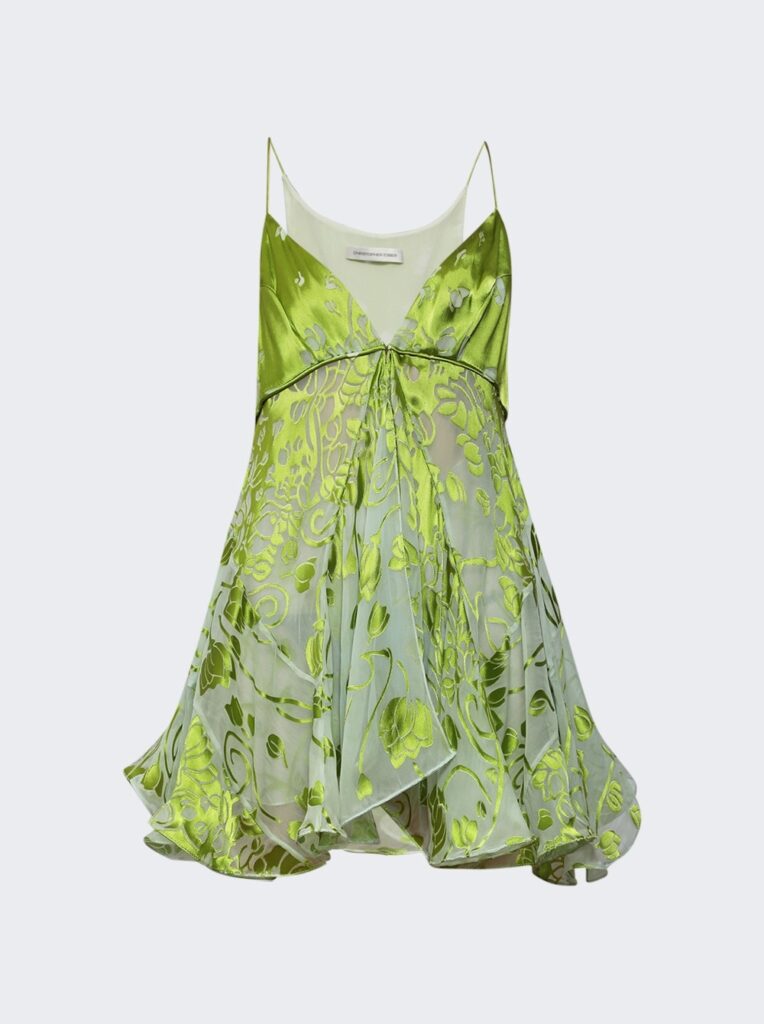 Burnout Fluted Chemise Dress Full Size Image 4