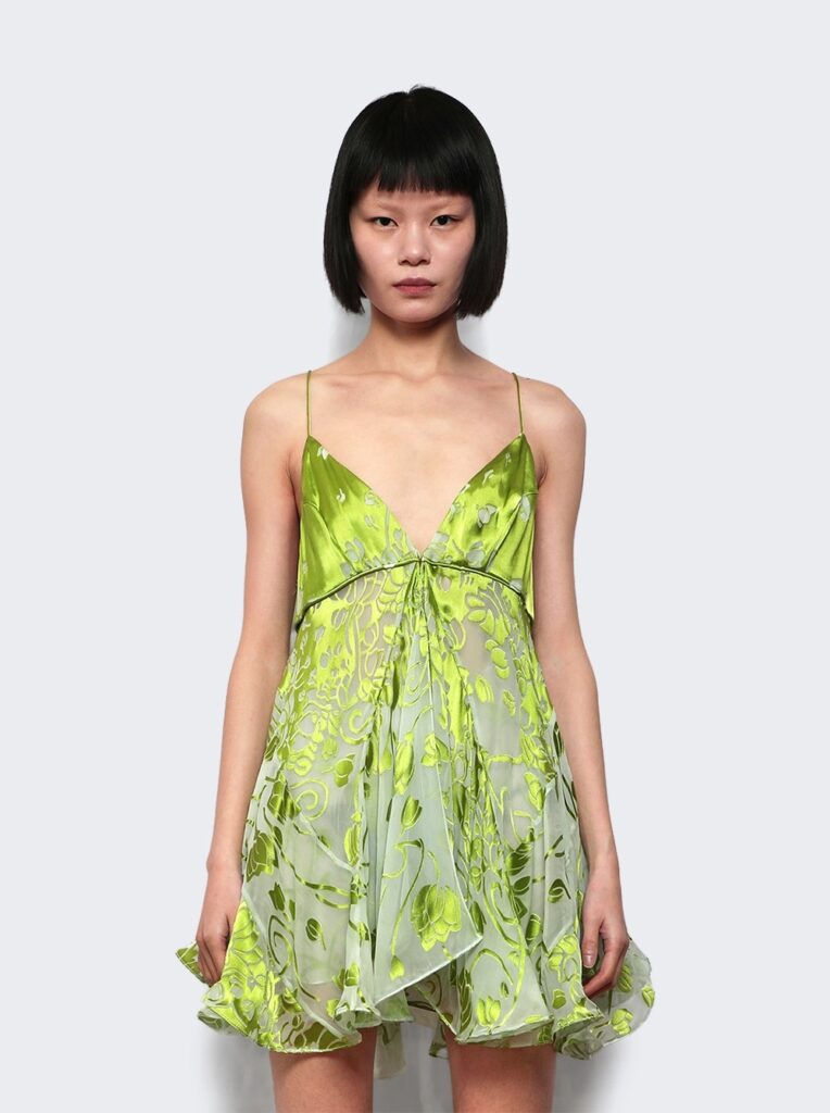 Burnout Fluted Chemise Dress Full Size Image 5