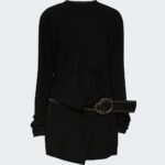 Leather Belted Magyar Tie Dress Thumbnail 3