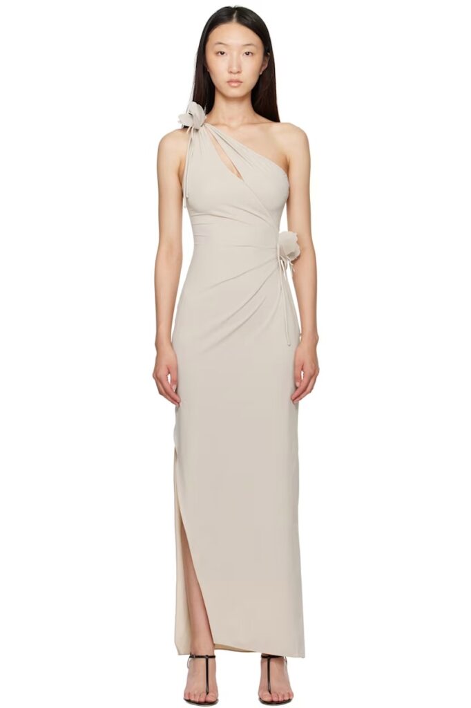 Asymmetric Flower Maxi Dress Full Size Image 1