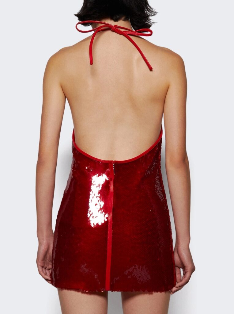 Halterneck Mini Sequin Dress Full Size Image 2