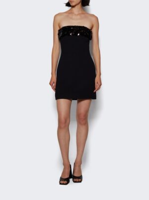 DAVID KOMA Payette Embr Trim Mini Strapless Dress