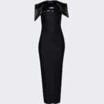 Off the Shoulder Sequin Pleated Dress Thumbnail 5