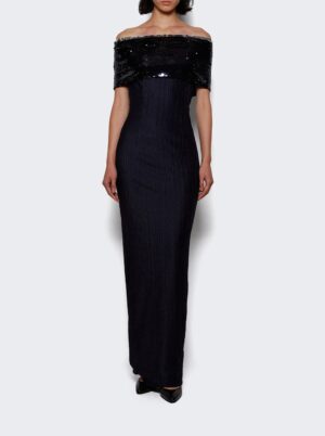 DIMA AYAD Off the Shoulder Sequin Pleated Dress