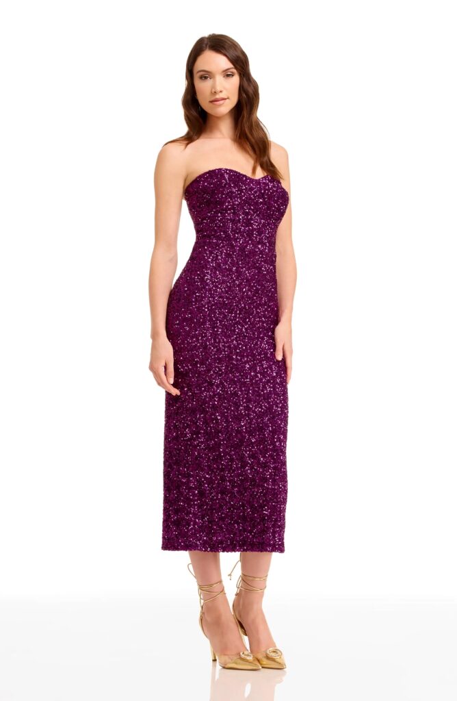 Vada Pailette Strapless Gown Full Size Image 2