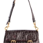 Croc Embossed Leather Satchel Thumbnail 1