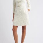 Bow Detail Sequin Tweed Sheath Dress Thumbnail 1