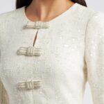 Bow Detail Sequin Tweed Sheath Dress Thumbnail 5