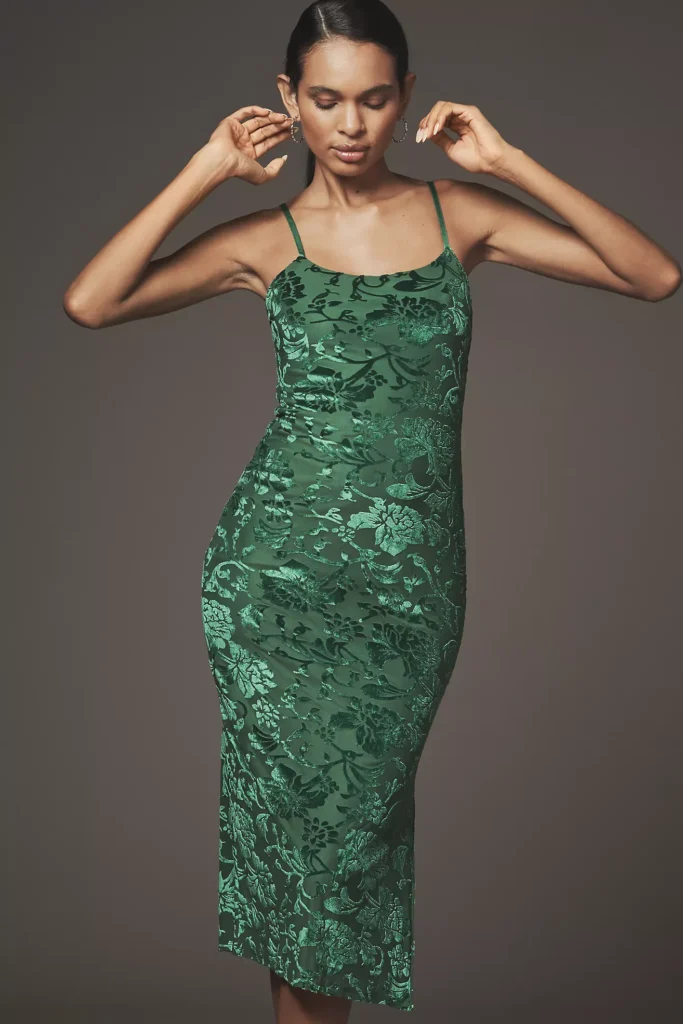 Sleeveless Floral Slim Midi Dress Full Size Image 3