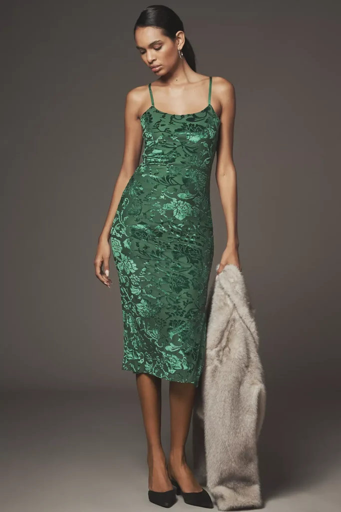 Sleeveless Floral Slim Midi Dress Full Size Image 1