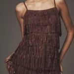 Square-Neck Fringe Mini Dress Thumbnail 3