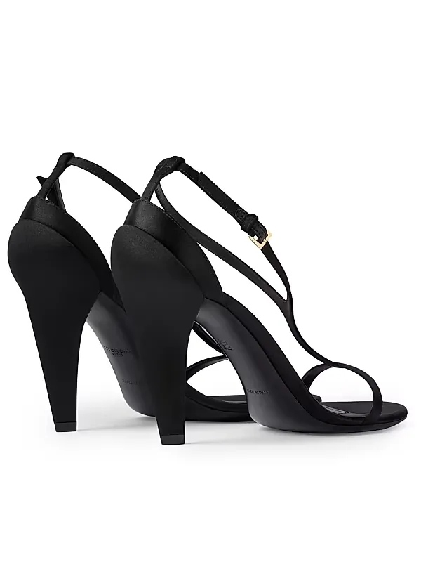 Naked Heeled Sandals in Satin Full Size Image 4