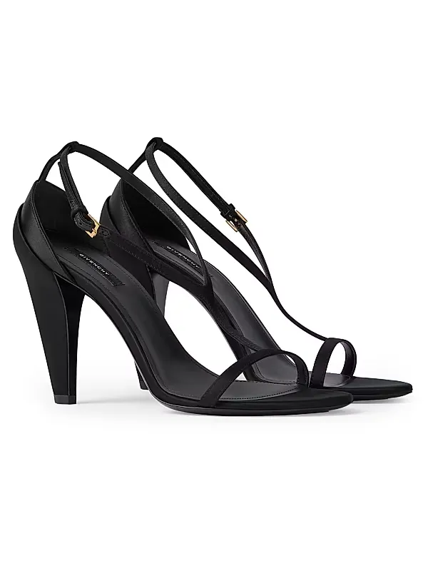 Naked Heeled Sandals in Satin Full Size Image 5