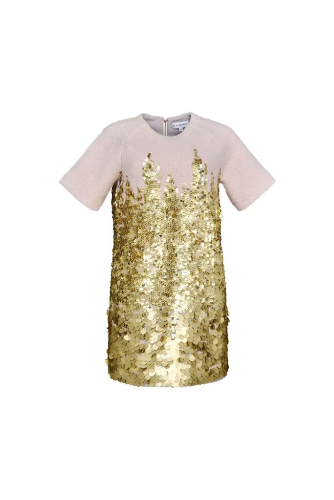 Wool Sequin Mini Dress Full Size Image 2